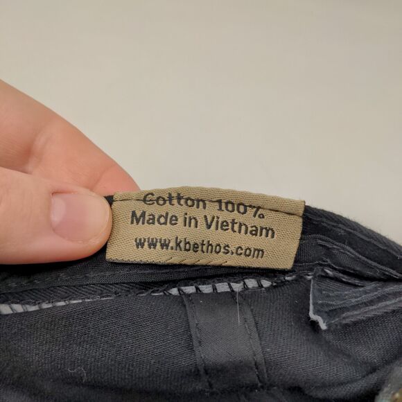 KB Ethos Men's Slideback Hat Black Embroidered Logo Chinomix 100% Cotton - Picture 8 of 8